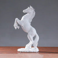 Statue de cheval occidental dorée personnalisée, figurine de cheval debout, artisanat en résine, décoration de la maison