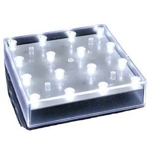 Lámpara de pantalla de cristal de forma cuadrada de 5 pulgadas, Base de luz nocturna Led 3D blanca para decoración de jarrones