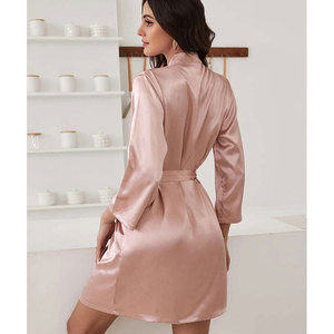 Robes de nuit pour femmes en soie de mûrier 100% pure, de haute qualité, sexy, avec logo personnalisé, couleur au choix, en gros - Product Image 5