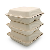 Emballage alimentaire en pulpe de bagasse de canne à sucre à 3 compartiments de 9 pouces, vaisselle jetable biodégradable et compostable