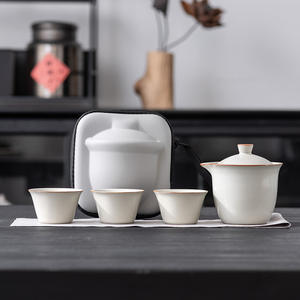 Set da Tè da Viaggio in Porcellana Moderno ed Ecologico, Portatile per Esterni, Una Teiera e Tre Tazze, Pratico ed Elegante per Affari - Product Image 6