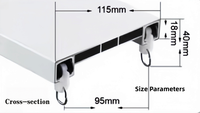 Rail de rideau double moderne en aluminium blanc pour fenêtres de maison et d'hôtel avec glissière double ondulée et crochet simple à pli S