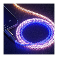 Câble de charge rapide lumineux LED de qualité 3 en 1 RGB pour iPhone 6A Micro USB Type C Câble de charge pour Samsung