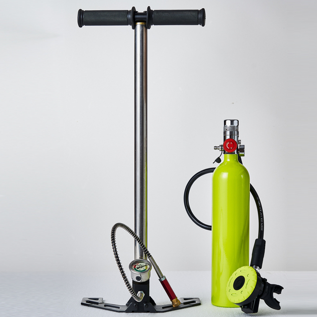 High Pressure 4500Psi 300Bar 30Mpa Mini Scuba Diving Oxygen Tank 1.0L Carbon Fiber Aluminium Tech Diving