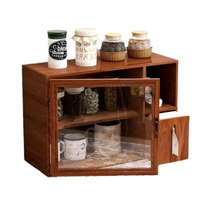 Boîte de rangement en bois avec porte en verre, organisateur de bureau rectangulaire pour bijoux et articles divers, type sur pied, 300G - Product Image 3
