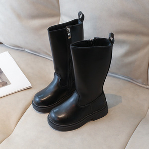 Chaussures pour enfants de haute qualité, antidérapantes, coréennes, automne-hiver, douces, en cuir PU, bottes de princesse pour filles - Product Image 6