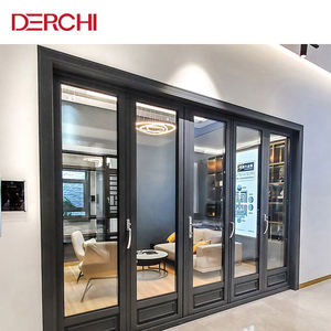 Porte pliante en <span class=keywords><strong>aluminium</strong></span> à rupture de pont thermique DERCHI, vente chaude aux États-Unis, certifiée NFRC, porte accordéon en verre pour balcon, porte patio pliante - Product Image 2