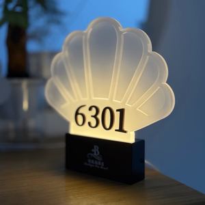 Plaque de porte moderne en acrylique pour maison, appartement, hôtel – Numéro de chambre et signalétique - Product Image 5