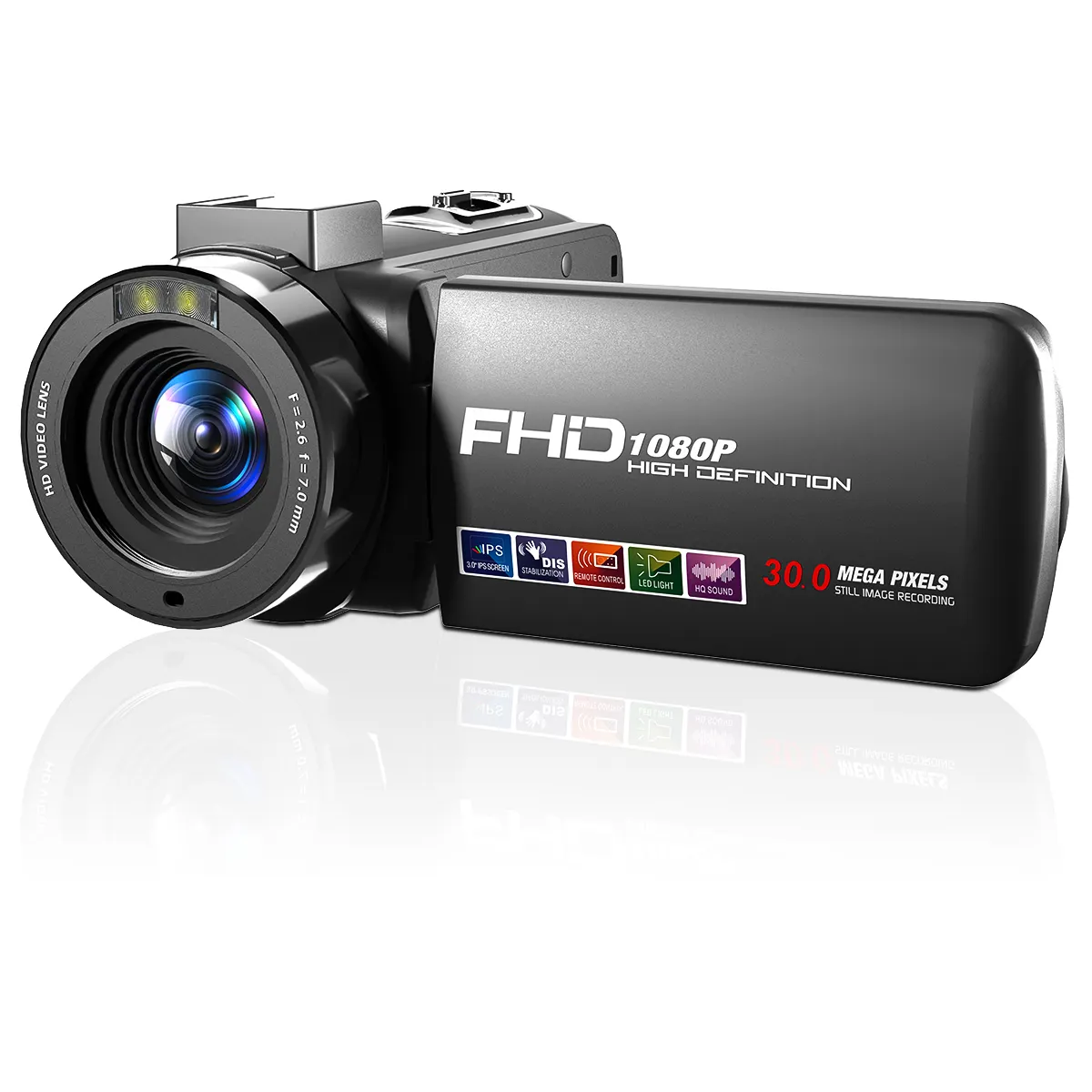 저렴한 1080P FHD 비디오 카메라 3.0 인치 TFT 스크린 비디오 캠코더 30MP 18X 디지털 줌 사진 블로깅 카메라