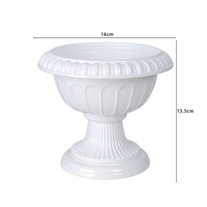 Pot de fleurs en plastique blanc de style romain, pot pour plantes succulentes, vase décoratif en plastique personnalisé, jardinière, décoration de <span class=keywords><strong>la</strong></span> maison, vente directe d'usine - Product Image 2