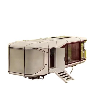 Mini Caravan Travel <b>Trailer</b> 2 Person Aluminum Lightweight Modern Camping Gray Plastic Honeycomb <b>Floor</b> - Product Image 1