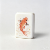 Jeu de tuiles de mahjong américain en acrylique de haute qualité, 166 pièces, 30 mm, 32 mm, 36 mm, 2 couches, motif poisson Koi Winsir