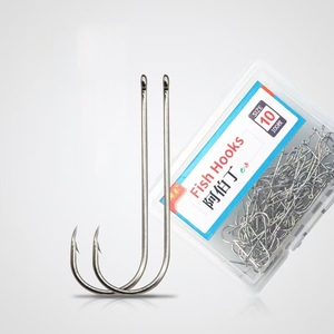 Anzuelos de Pesca de Mar individuales con ojal, acero al carbono, vástago recto largo/extralargo, cebo <span class=keywords><strong>vivo</strong></span> para carpa, <span class=keywords><strong>besugo</strong></span>, barco de caballa española - Product Image 1