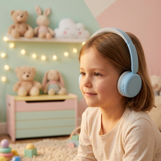 Kids BT Headphones with ANC and Mic Foldable for Tablet Laptop PC