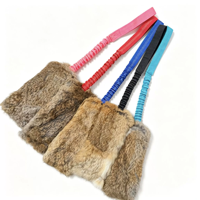 Jouet à tirer en fourrure de lapin véritable, écologique, durable et interactif pour grands chiens