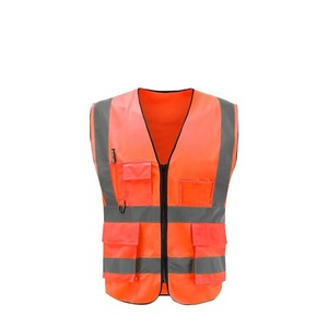 Gilet de sécurité réfléchissant multi-poches haute visibilité pour travaux de construction et circulation routière, taille personnalisable - Product Image 1