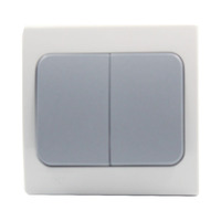 Interrupteur mural domestique YAKI, IP65, auto-réparable, blanc/gris, commande simple, double ouverture, fermeture rapide, pour le commerce extérieur