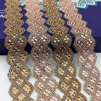 XLQ3931 Garnitures de dentelle perlées en verre pour couture DIY, pour robes de costume, avec strass en cristal CZ brillants, garniture extensible et chaîne de diamants thermocollante