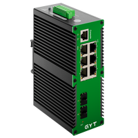 Switch Industrial PoE de 6 Puertos con Gestión, 3W por Puerto, 2x1Gbps RJ45 Óptico, Todo en Uno, Integra Alimentación, Certificado FCC, Disponible en Stock