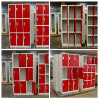 Armoire de rangement métallique à 9 portes avec serrure à clé pour école, bureau, salle de sport