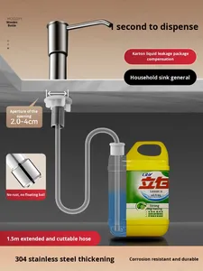 <span class=keywords><strong>Distributeur</strong></span> de Savon à Main Unique à Rallonge en Acier Inoxydable SUS 304 <span class=keywords><strong>Distributeur</strong></span> de Détergent Domestique Carré pour la <span class=keywords><strong>Vaisselle</strong></span> à Usage en Cuisine - Product Image 6
