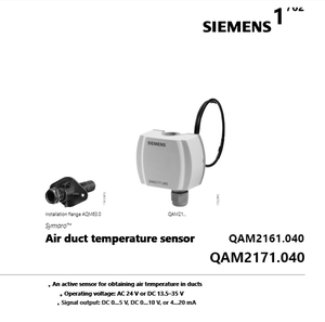 <b>Temperature</b> Controller QAM2171.040 PVC HVAC Sensor IP54 400mm <b>Probe</b> Length 4-20mA Communication for School - Product Image 6