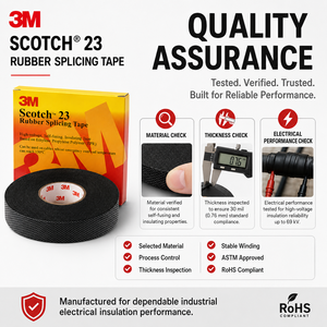 Ruban <span class=keywords><strong>de</strong></span> raccordement en caoutchouc 3M Super 23 0,76 mm 69 kV pour l'isolation des câbles - Product Image 3