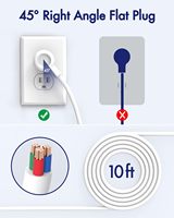 7 outlet AC 4 port pengisian USB, Strip daya pelindung lonjakan listrik, soket ekstensi 2A + 2C