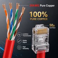 Kabel Patch Ethernet LAN Cat5e UTP CCA 24AWG Berkinerja Tinggi, Tanpa Pelindung, Selubung PVC, Bersertifikasi CE/FCC untuk Proyek Apartemen