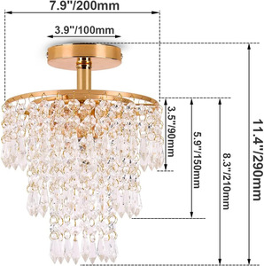 Hiện Đại Đèn Chùm Pha Lê Vàng & Chrome trần ánh sáng Vòng trang trí đèn với E27/E26 bóng đèn cho phòng khách hoặc phòng ngủ - Product Image 5