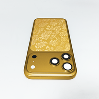 Pour iPhone 17 Pro Max : Cadre de téléphone plaqué or 24 carats au design de luxe avec motif gravé profond, boîtier de téléphone électroplaqué