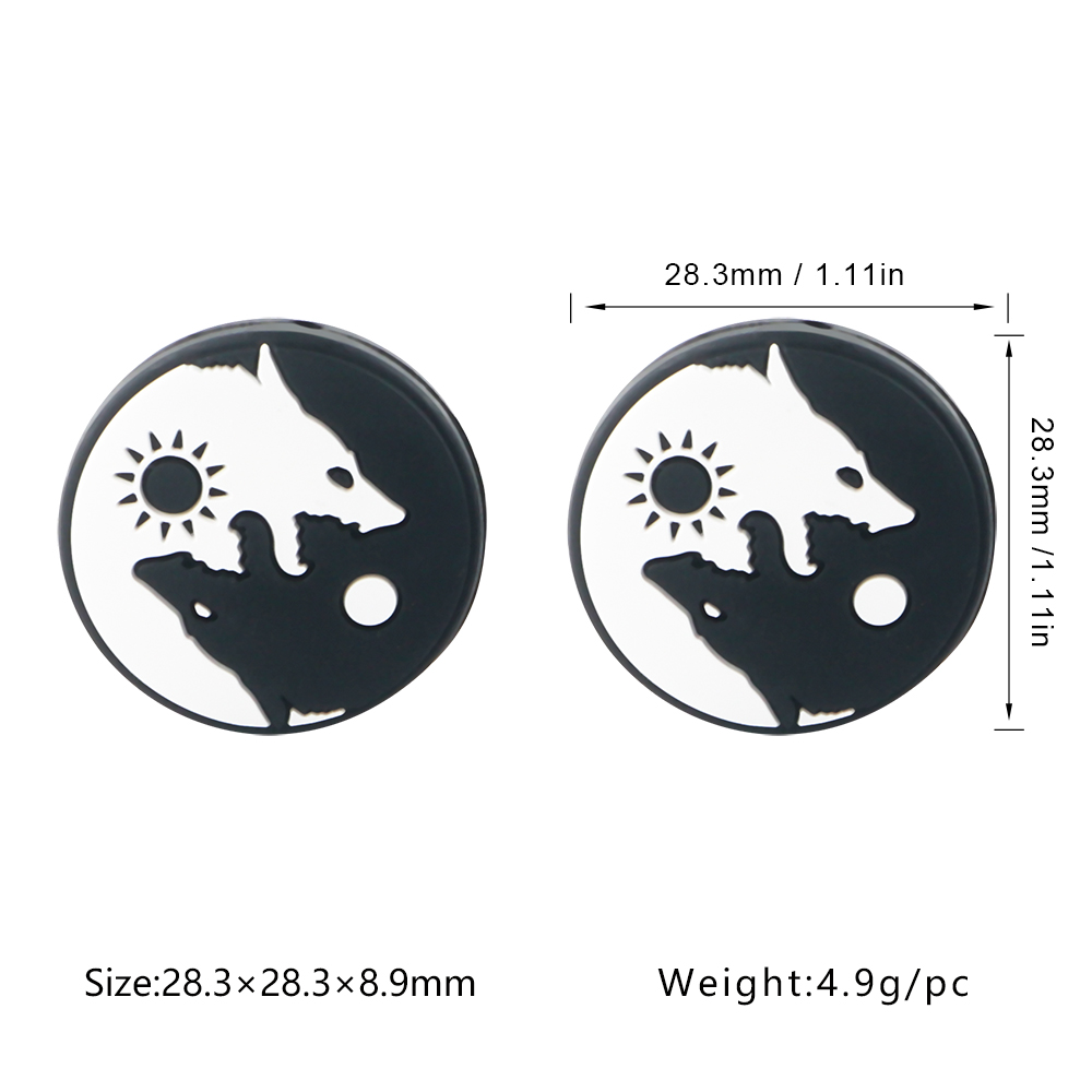 Perle focale Loup de Yin et Yang SA302