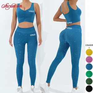 Satışa 2024 2 parça Set Premium şehvetli pilili sutyen popo koşu Sweatpants Yoga setleri spor kadınlar