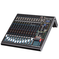 MARCO MAX16 Console de mixage numérique à effets 16 canaux, 8 entrées stéréo, 10 sorties XLR, alimentation fantôme 48V, 15 bandes