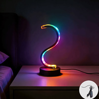 Lampe d'ambiance LED RGB moderne en aluminium en forme de S avec gradation progressive, certifiée CE, pour chambre, bureau de jeu, fête, lumière d'ambiance nocturne