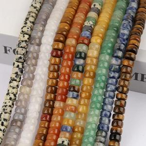 Wholesale New Arrival Pill Shape Multi Color <strong>Stone</strong> Beads 4x7mm Natural Agate Japser <strong>Jade</strong> Rondelle Beads for Jewelry Making - Product Image 3