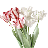Bunga Tulip Buatan 3D Gradient Artificial Parrot Tulip Real Touch Moisturizing untuk Buket Pernikahan Dekorasi Interior Rumah
