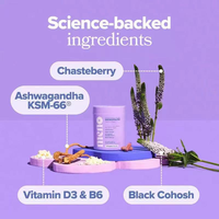 Vitaminas Veganas en Gomitas para la Menopausia con Cohosh, Alivian los Brotes de Calor y los Trastornos Nocturnos, Suplemento para el Equilibrio Hormonal Femenino, Compatible con Dropshipping