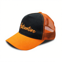 Casquette de baseball respirante en maille pour homme, personnalisée, à 5 panneaux, bicolore, avec logo brodé, style camionneur