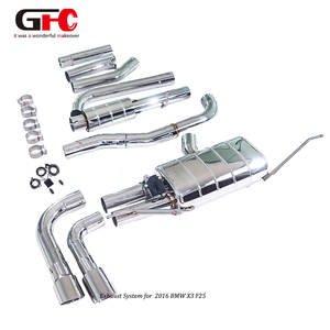 Sistema di Scarico Professionale con Valvola per <span class=keywords><strong>X3</strong></span> <span class=keywords><strong>F25</strong></span> 2.0T 2016 - Silenziatore Singolo con Doppia Uscita in Acciaio Inox Lucidato a Specchio - Product Image 4