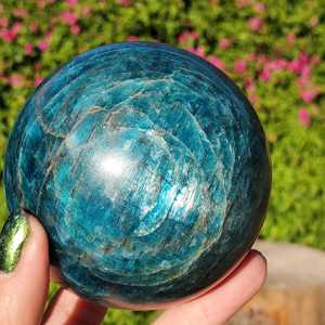 Wholesale High Quality Blue Apatite Sphere, <b>Table</b> Accent & Home Decoration, Meaningful Gifts, for Graduation & Holiday Gift - Product Image 4