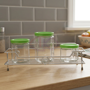 Étagère à épices à un seul niveau en acier inoxydable de haute qualité - Design minimaliste écologique et gain de place pour l'organisation des armoires de cuisine - Product Image 2