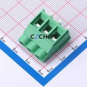 MX635-6.35-03P-GN01-Cu-PS-A Screw Terminal Block Through hole Component (THT),P=6.35mm Connector 1x3P 6.35mm Green Through Hole - Product Image 1
