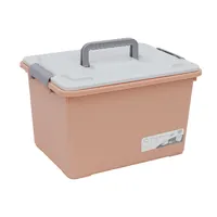 Boîte de rangement en plastique écologique, boîte de rangement transparente et colorée pour meubles de maison avec serrure boîte de rangement en plastique
