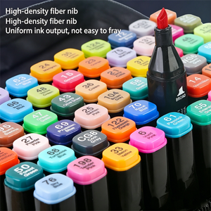 Marcador de Alcohol de Punta Doble, Cincel y Punta Redonda, Tinta Permanente de Secado Rápido, <span class=keywords><strong>para</strong></span> Dibujo Artístico y Manga - Product Image 1