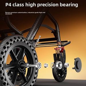 Fauteuil roulant pliable ergonomique portable en alliage d'aluminium léger, petit chariot de voyage pour personnes âgées, subvention de l'État - Product Image 6