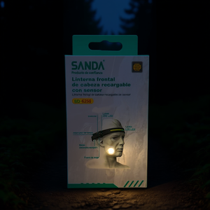 ไฟหน้าซานด้าแบบชาร์จไฟได้พร้อมไฟ LED เซ็นเซอร์สำหรับใช้งานกลางแจ้ง - Product Image 3