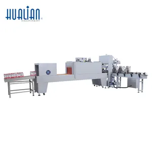 BSF-6030XI+BS-6040L HUALIAN Automatic Stretch Sleeve Shrink Heat Tunnel Wrap Wrapping Packaging Machine For Water Bottles