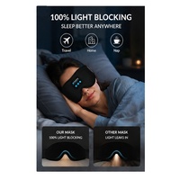 Masque de sommeil sans fil Bluetooth avec écouteurs intégrés, masque contour 3D pour les yeux avec haut-parleurs ultra-fins, rechargeable pour les voyages