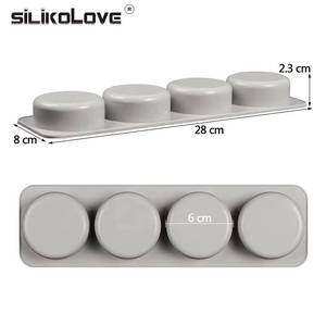 MUYULINS Factory 4-Cavity Round Cylinder Maker LFGB Platinum Non-Stick BPA-Free DIY <b>Silicone</b> Soap Mold - Product Image 2